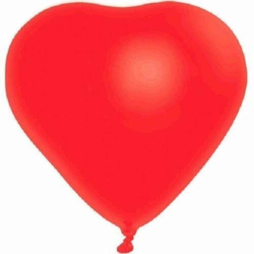 6 Red Heart Shaped Latex Balloons Valentines Anniversary Engagement Birthday NEW